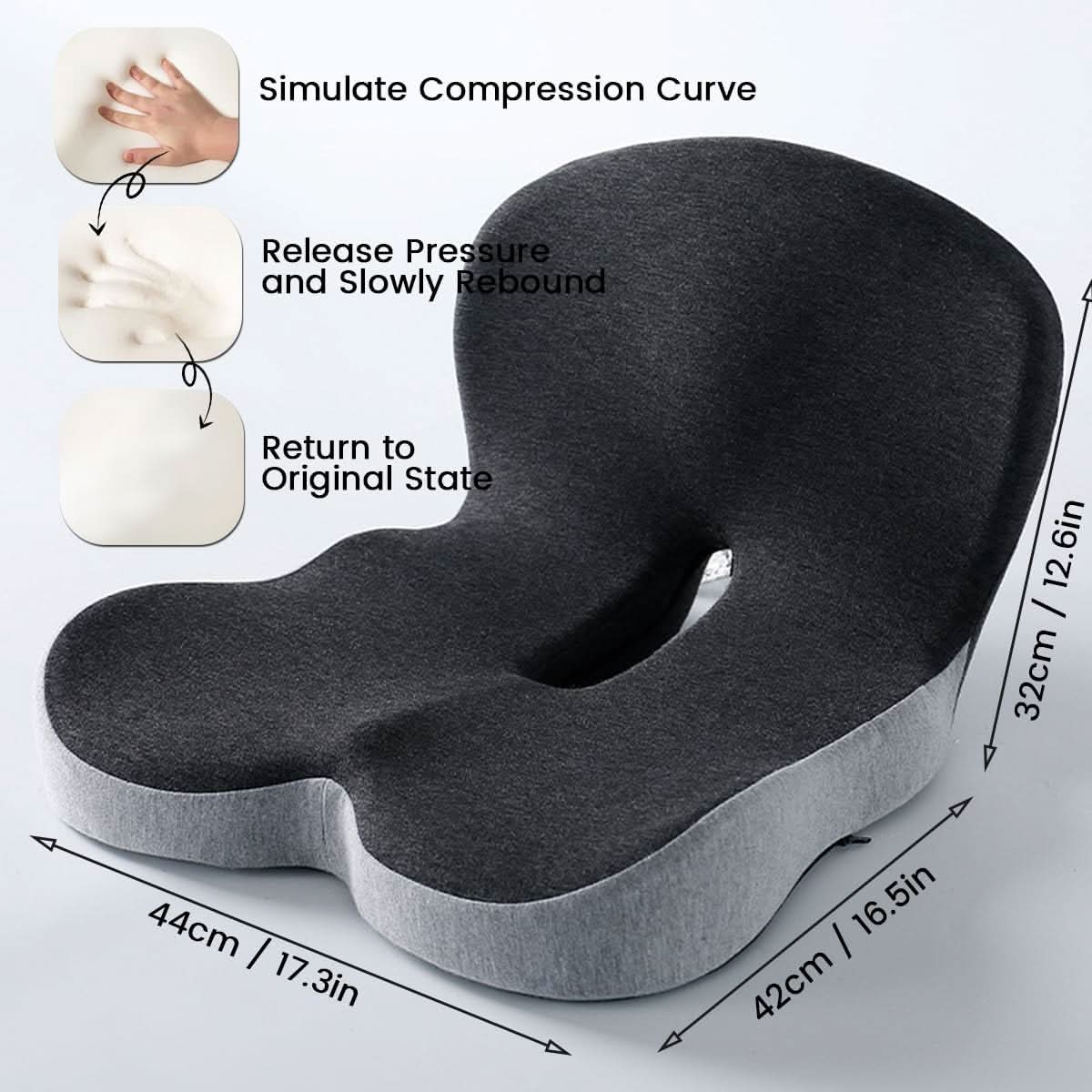 Ergonomic Memory Foam Seat Cushion for Office and Car – Comfortable Sitting