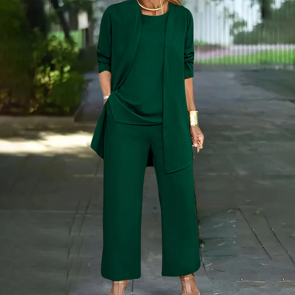Erna - Elegant three-piece pantsuit for women