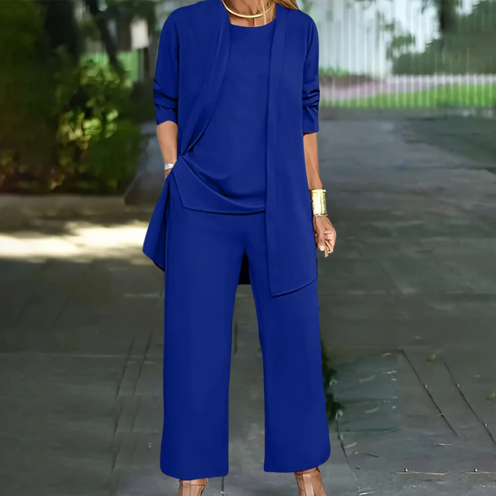 Erna - Elegant three-piece pantsuit for women