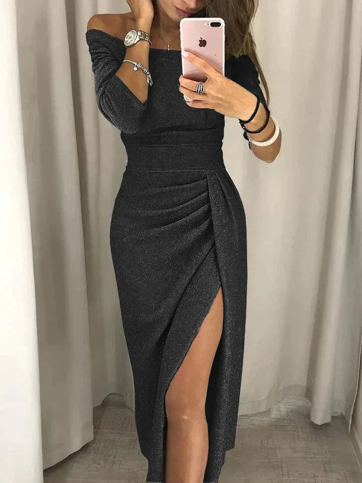 Esmée | Elegant cotton dress with high slit
