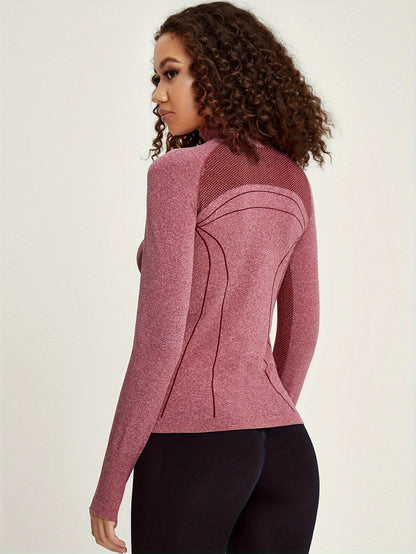 Esmée | Sporty track jacket with long sleeves and full zip in black