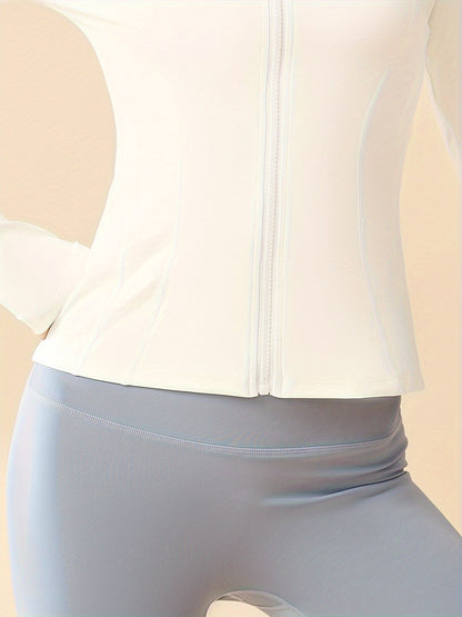 Eva | Cropped sports jacket with breathable fabric and stand-up collar