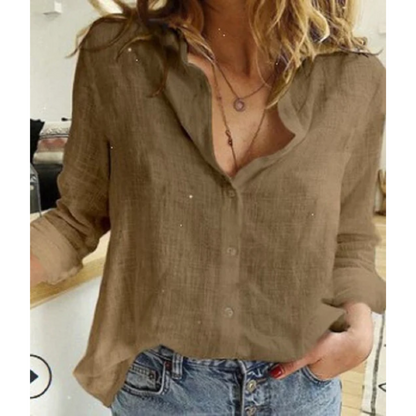 Eva | Linen Comfortable Ladies' Blouse