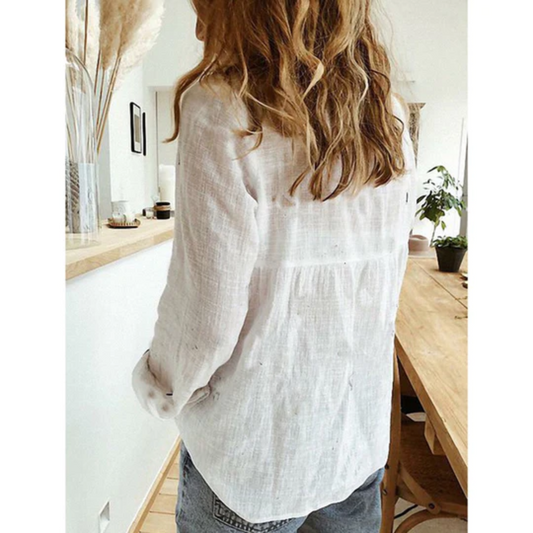 Eva | Linen Comfortable Ladies' Blouse