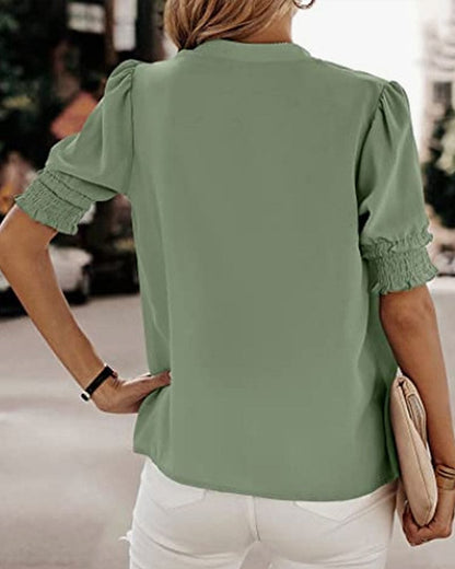 Eva | Short Sleeve Top with V-Neck