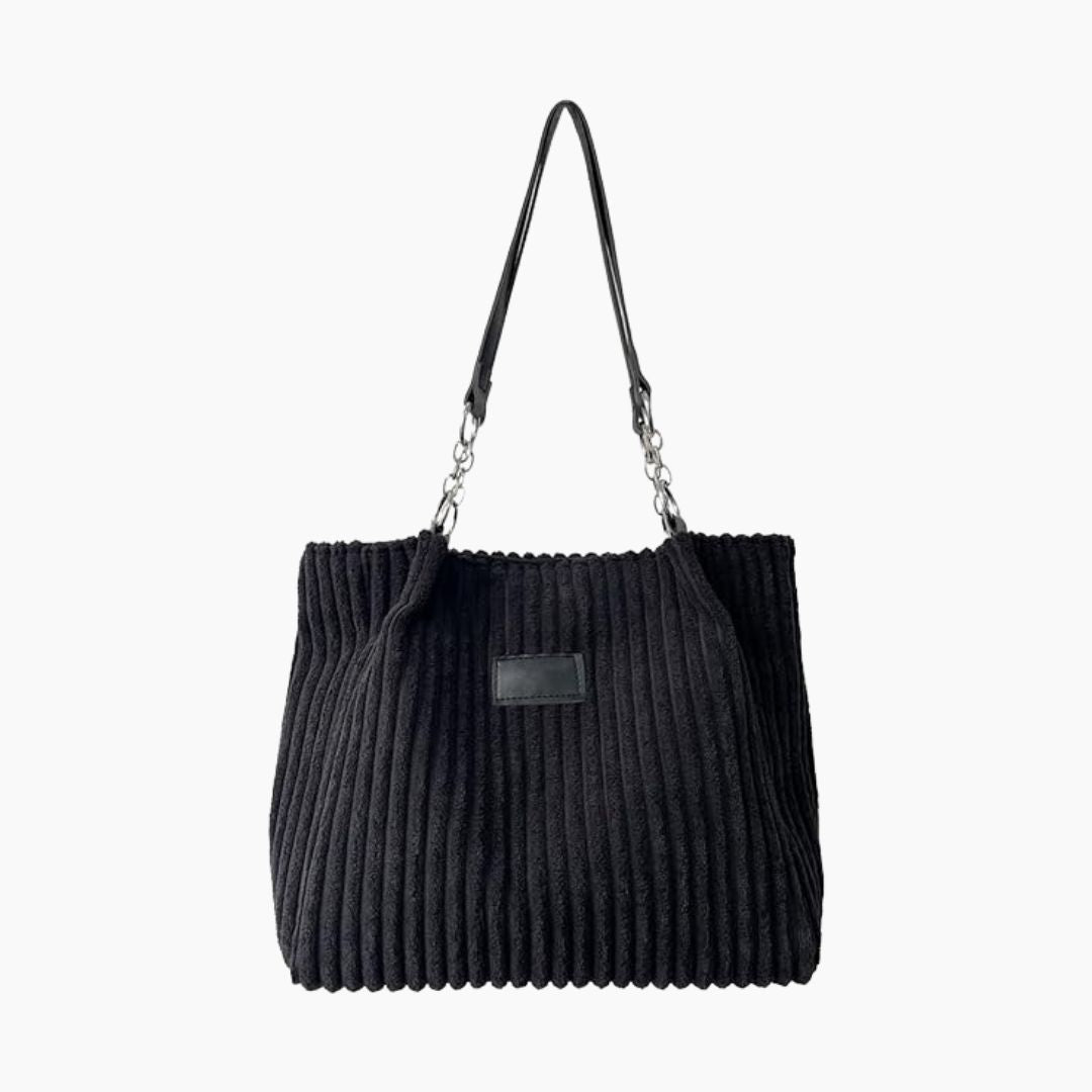 Eva | Stylish Shoulder Bag in Black Leather