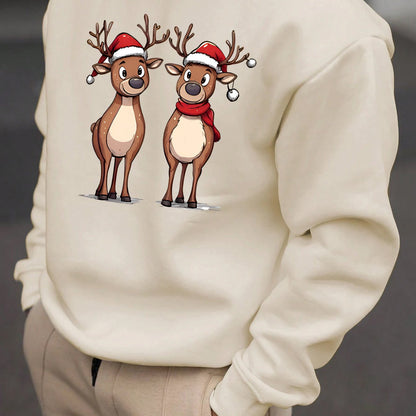 Eziah | Festive Reindeer Print Men's Sweatshirt