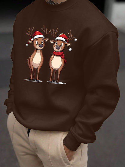 Eziah | Festive Reindeer Print Men's Sweatshirt