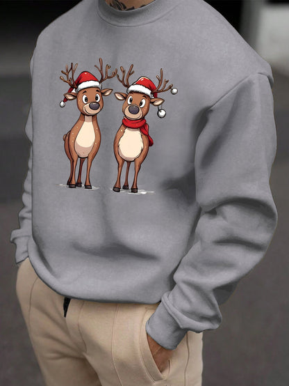 Eziah | Festive Reindeer Print Men's Sweatshirt