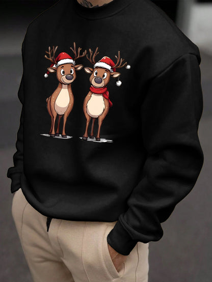Eziah | Festive Reindeer Print Men's Sweatshirt
