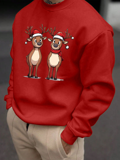 Eziah | Festive Reindeer Print Men's Sweatshirt