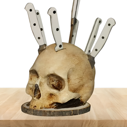 BladeSkull - Originale supporto per coltelli da cucina a forma di teschio