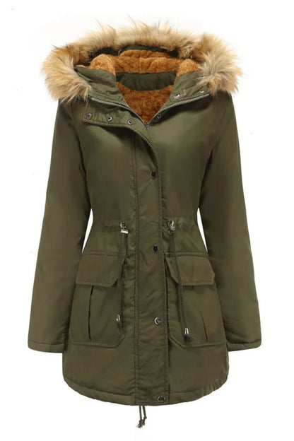 Levelle - Classic Women's Mid-Length Coat with Hood