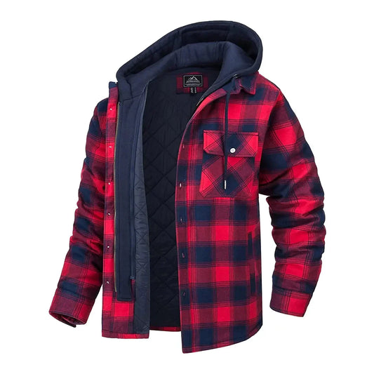 Chaqueta de invierno a cuadros con capucha - Alonzo
