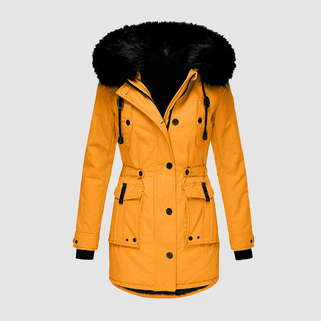 Winter Coat for Women with Fur Collar - Zebba
