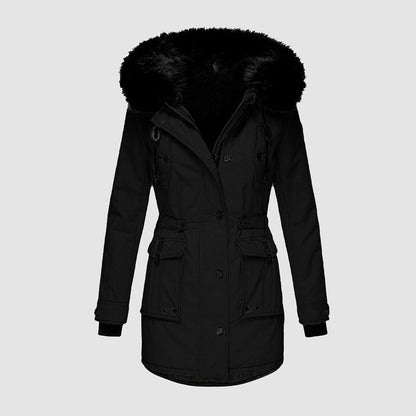 Winter Coat for Women with Fur Collar - Zebba