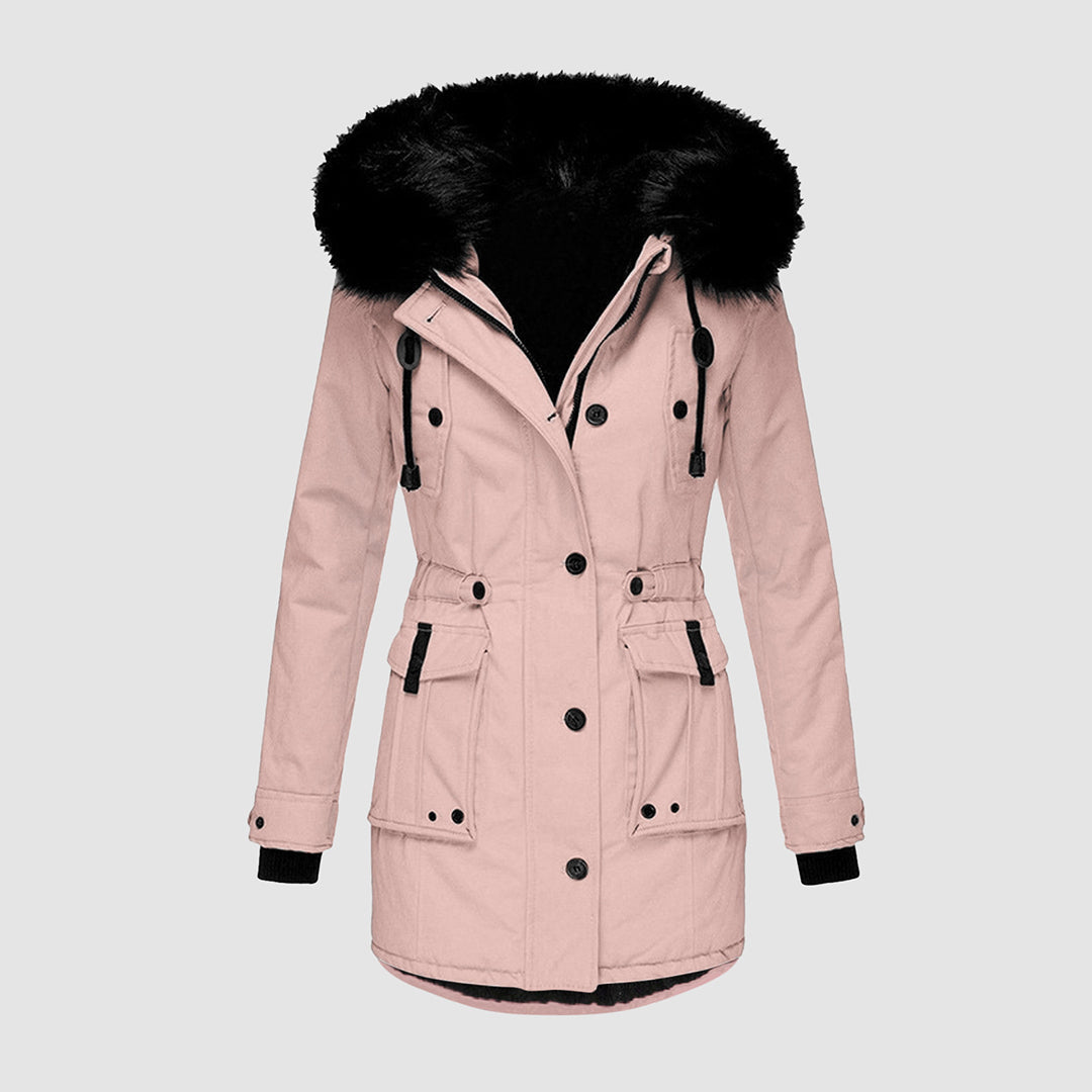 Winter Coat for Women with Fur Collar - Zebba