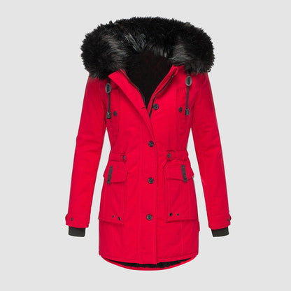 Winter Coat for Women with Fur Collar - Zebba