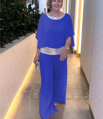 Elegant Two-Piece Set with Wide Trousers