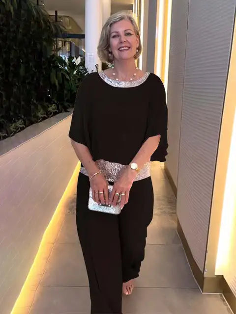 Elegant Two-Piece Set with Wide Trousers