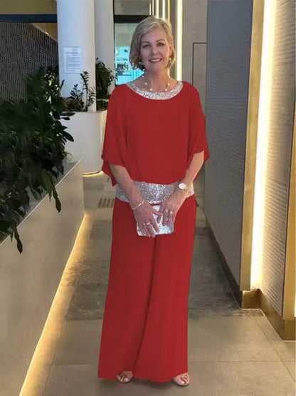 Elegant Two-Piece Set with Wide Trousers