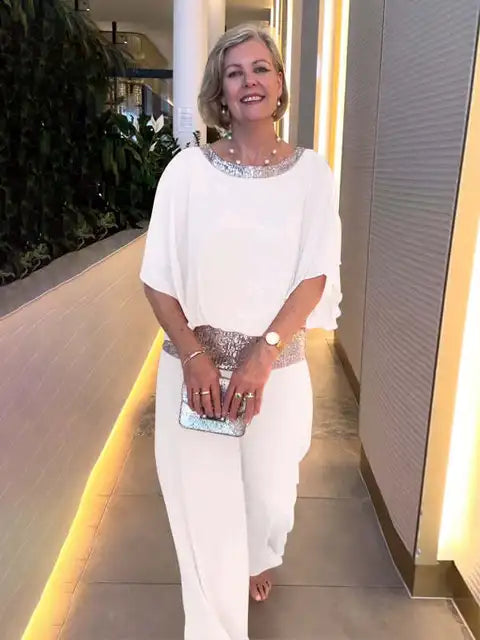 Elegant Two-Piece Set with Wide Trousers