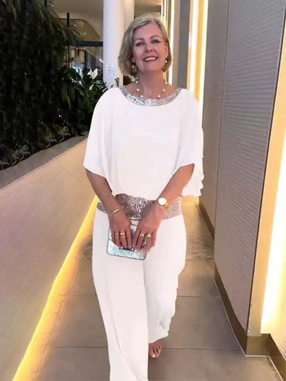 Elegant Two-Piece Set with Wide Trousers