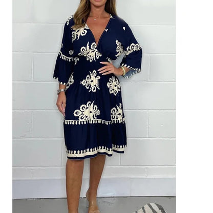 Fashionable Dress with V-Neck - Kristienne