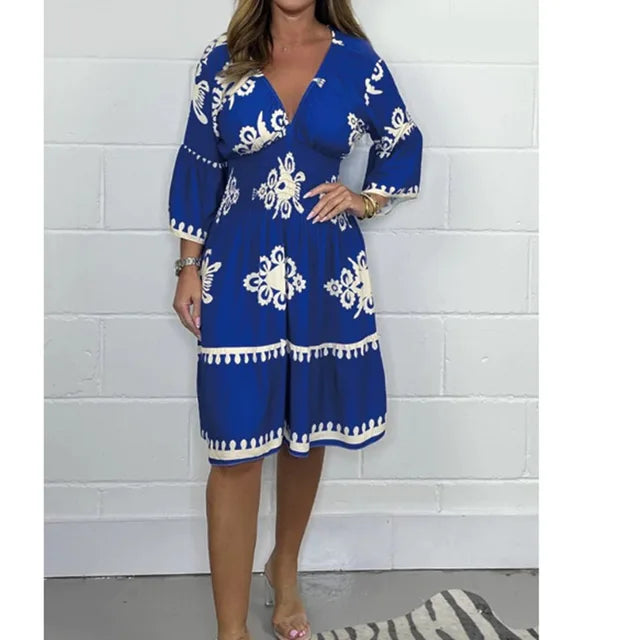 Fashionable Dress with V-Neck - Kristienne