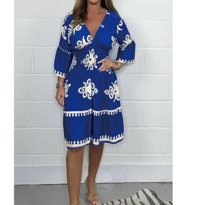Fashionable Dress with V-Neck - Kristienne