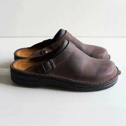 Faux Leather Slippers for Men with Comfortable Lining