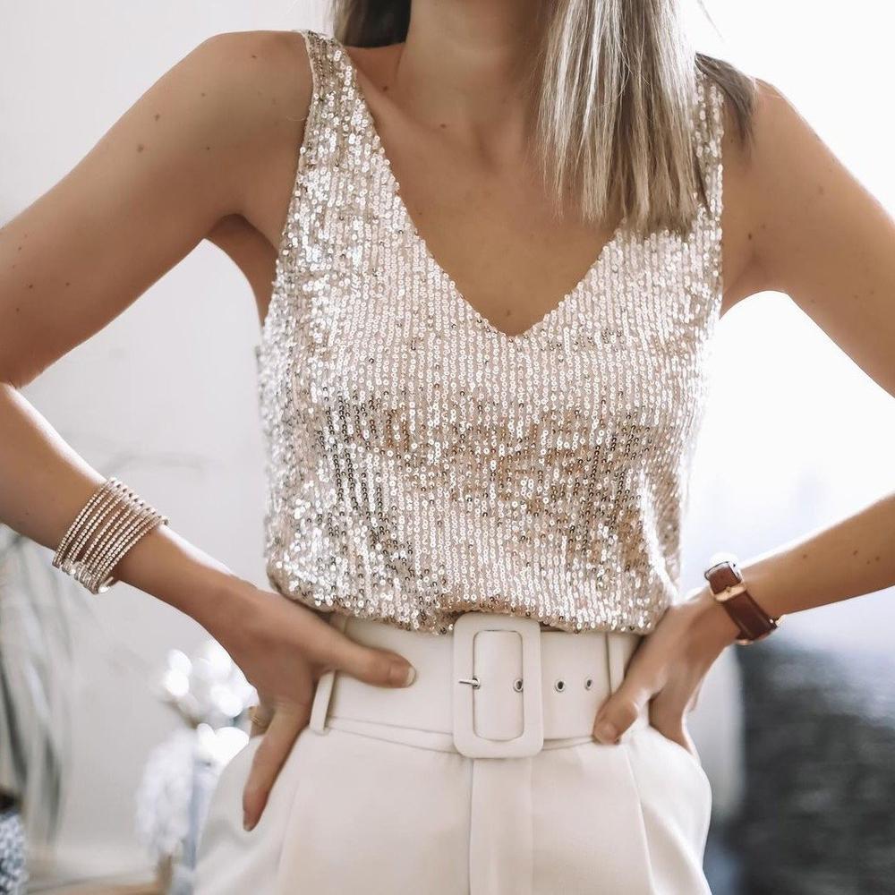 Fay | Elegant cami top with sequins