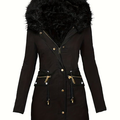 Feline | Casual hoodie parka with fuzzy trim