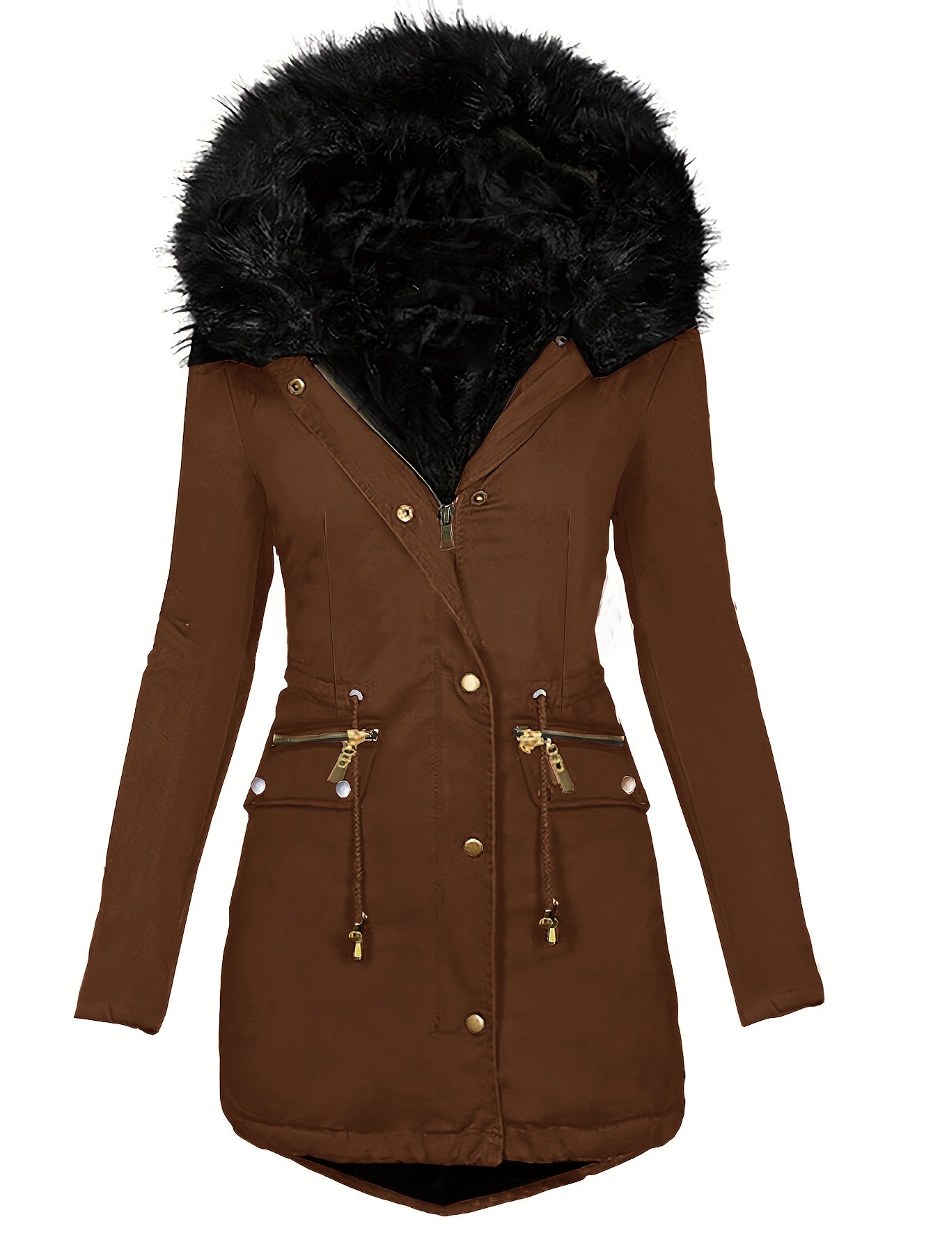 Feline | Casual hoodie parka with fuzzy trim