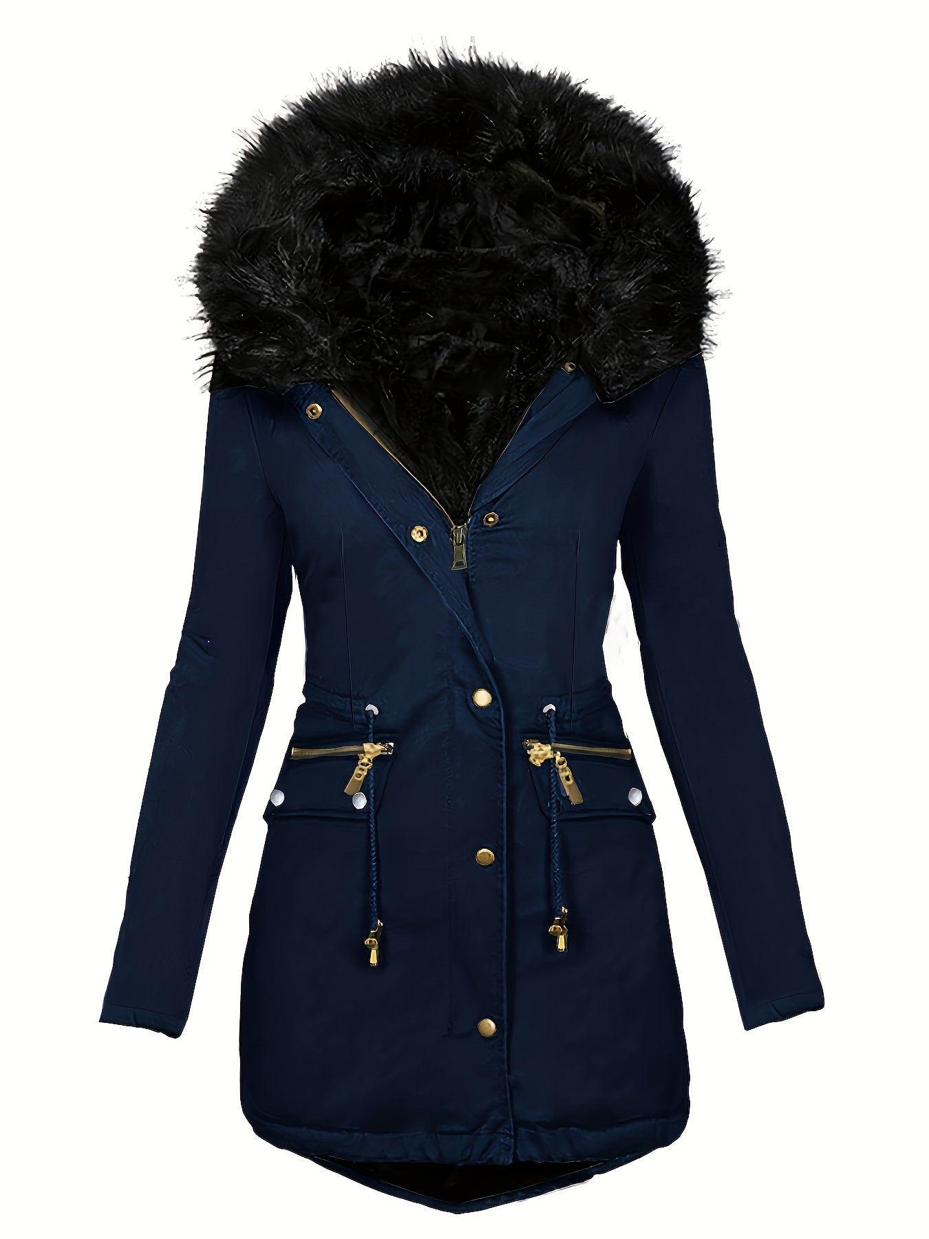 Feline | Casual hoodie parka with fuzzy trim