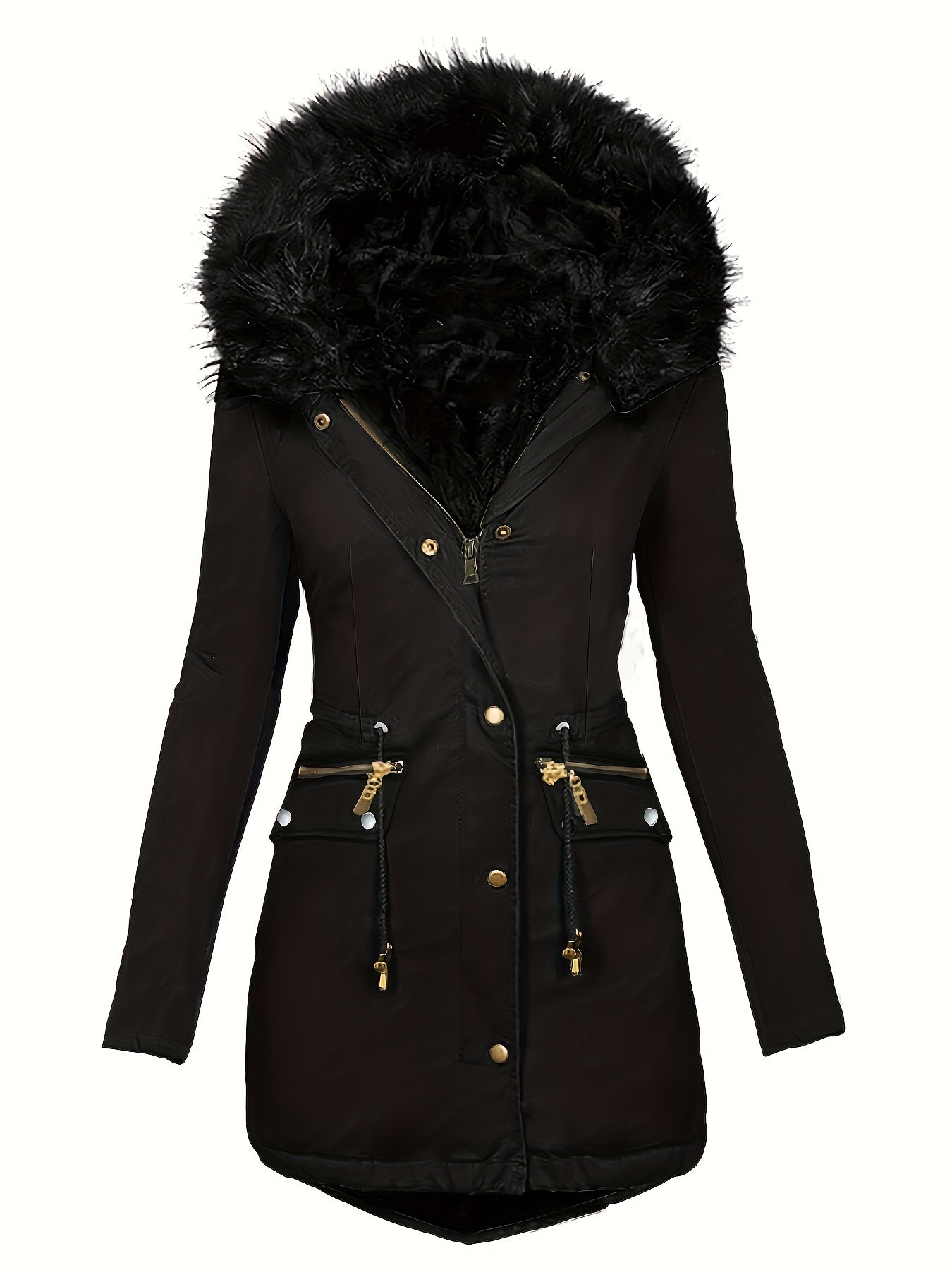 Feline | Casual hoodie parka with fuzzy trim