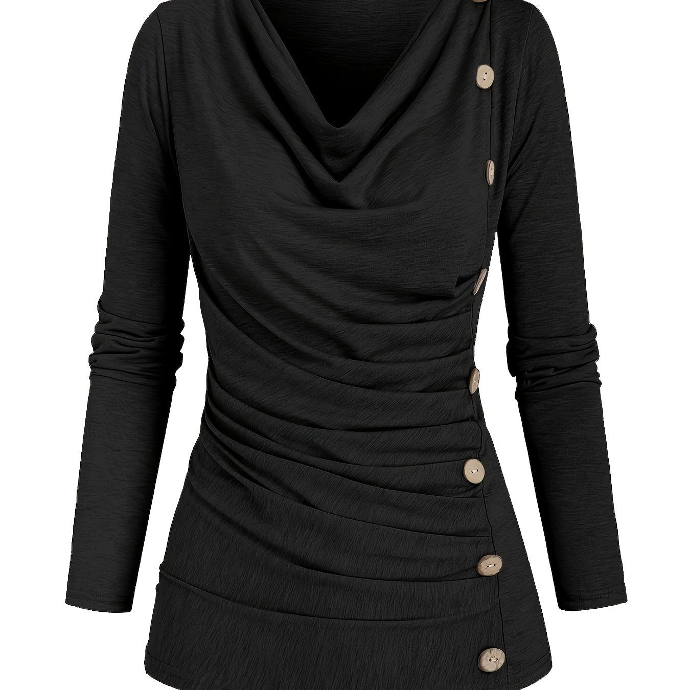 Femke | Casual knitted top with collar and ruffles