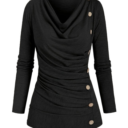 Femke | Casual knitted top with collar and ruffles