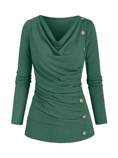 Femke | Casual knitted top with collar and ruffles