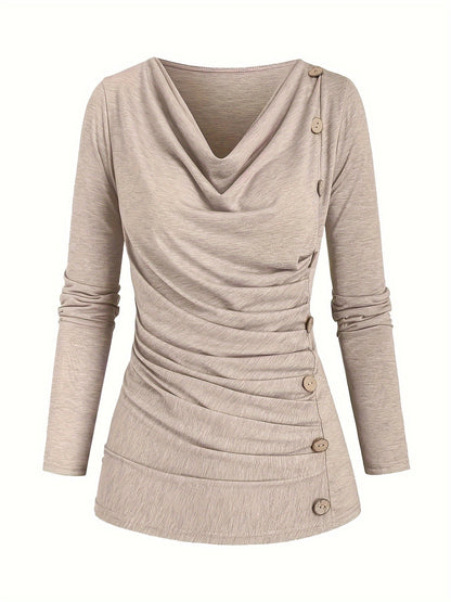 Femke | Casual knitted top with collar and ruffles