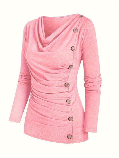 Femke | Casual knitted top with collar and ruffles