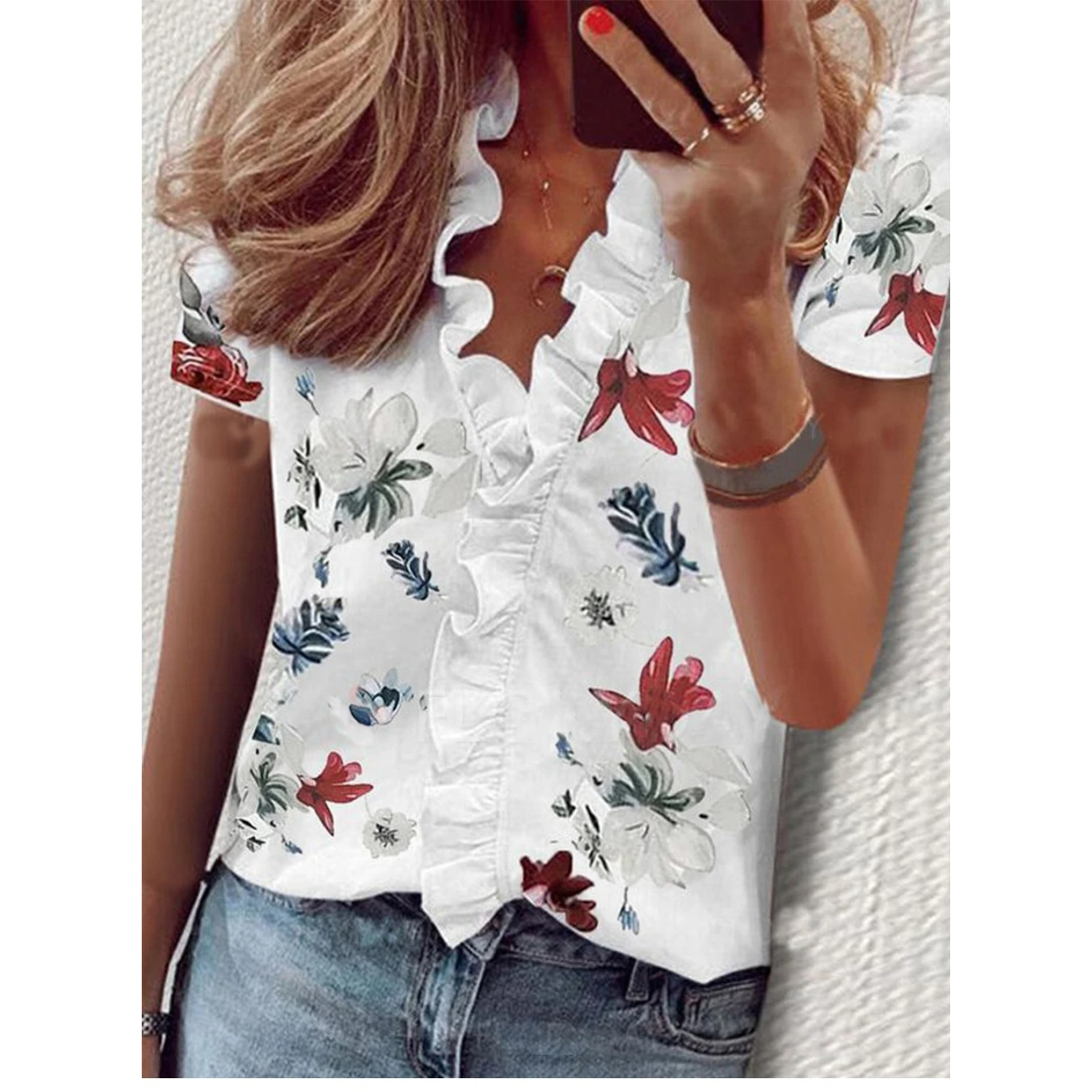 Femke | Chiffon blouse with floral print