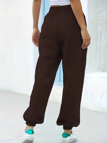 Femke | Plain Elasticated High-Waisted Joggers