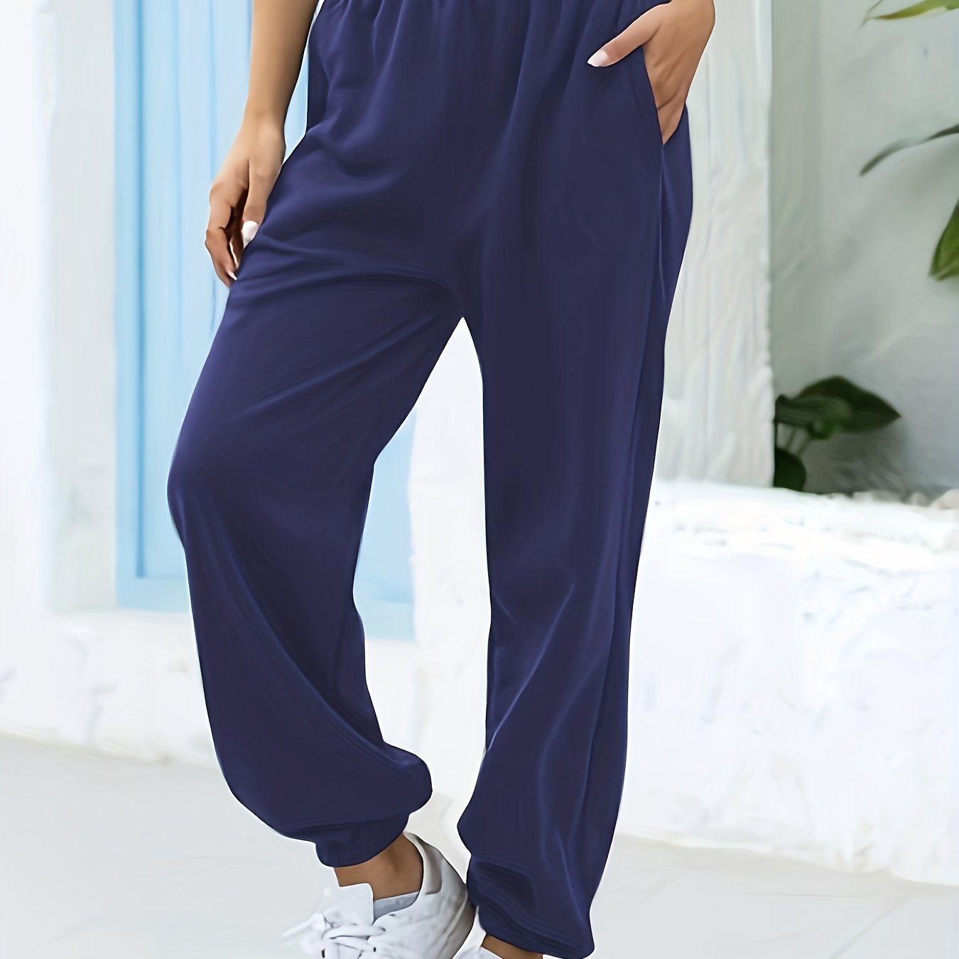 Femke | Plain Elasticated High-Waisted Joggers