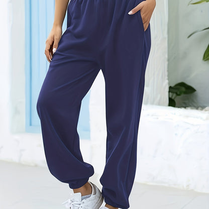 Femke | Plain Elasticated High-Waisted Joggers