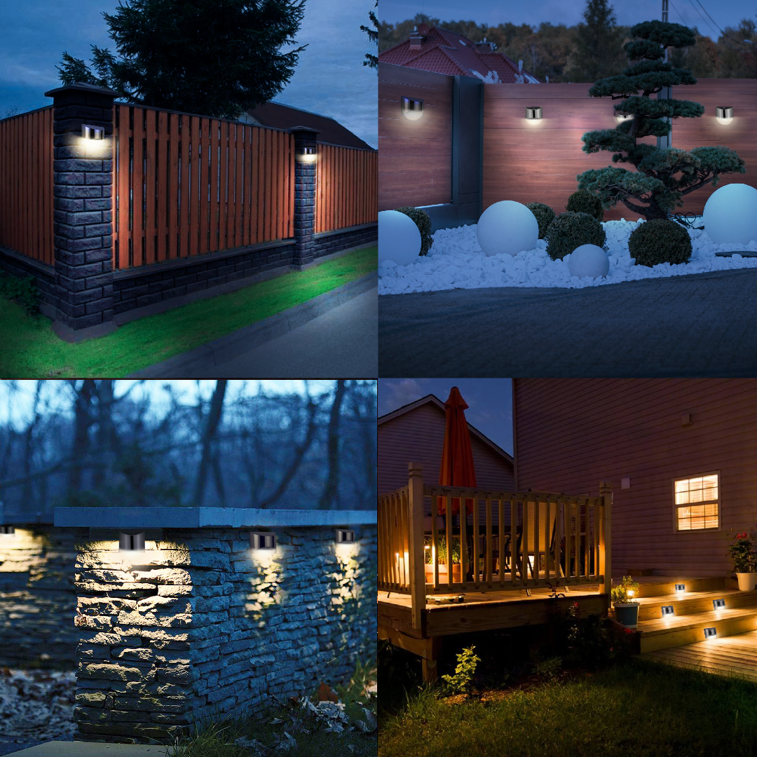 Solar LED Outdoor Wall Lights Made of Stainless Steel