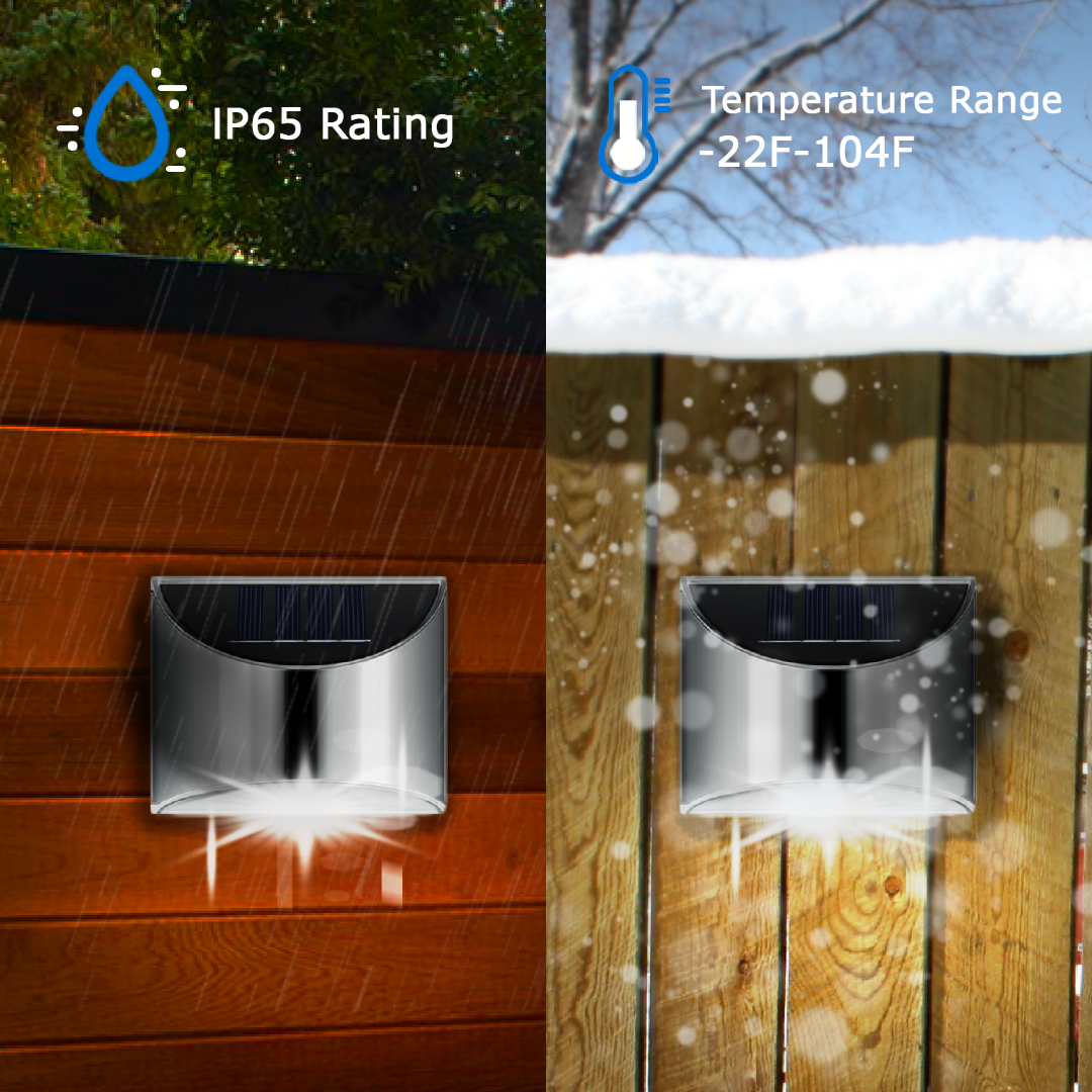 Solar LED Outdoor Wall Lights Made of Stainless Steel