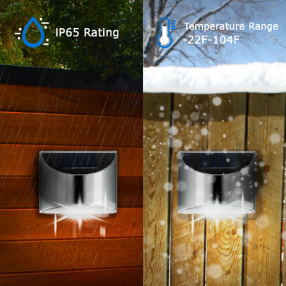 Solar LED Outdoor Wall Lights Made of Stainless Steel