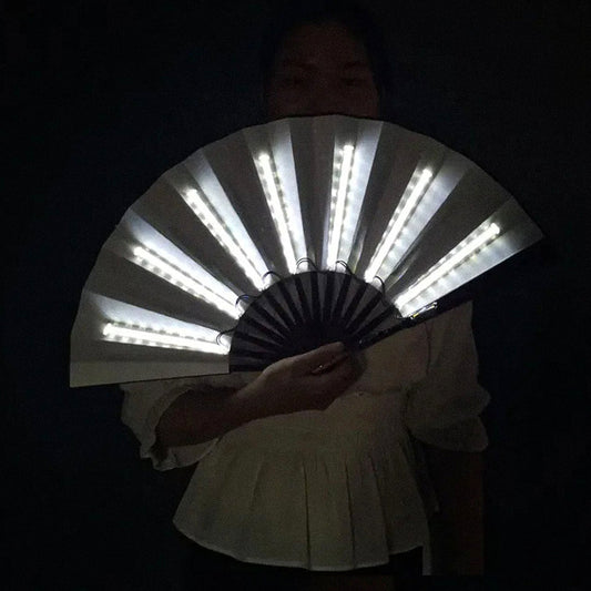 Ventilador de mano portátil y plegable con luz LED