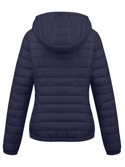 Fien | Ruched hoodie puffy jacket with angled pockets